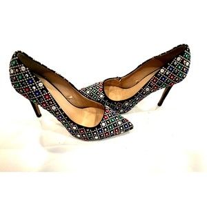 Zara Basic Point Toe Pumps Heels Sequins Size 40 Dressy Shoe Pre-owned